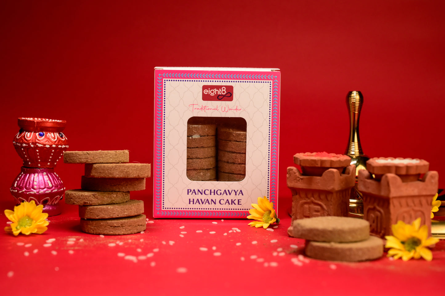 Havan Cakes (16 Cakes + 1 Tulsi Stand)