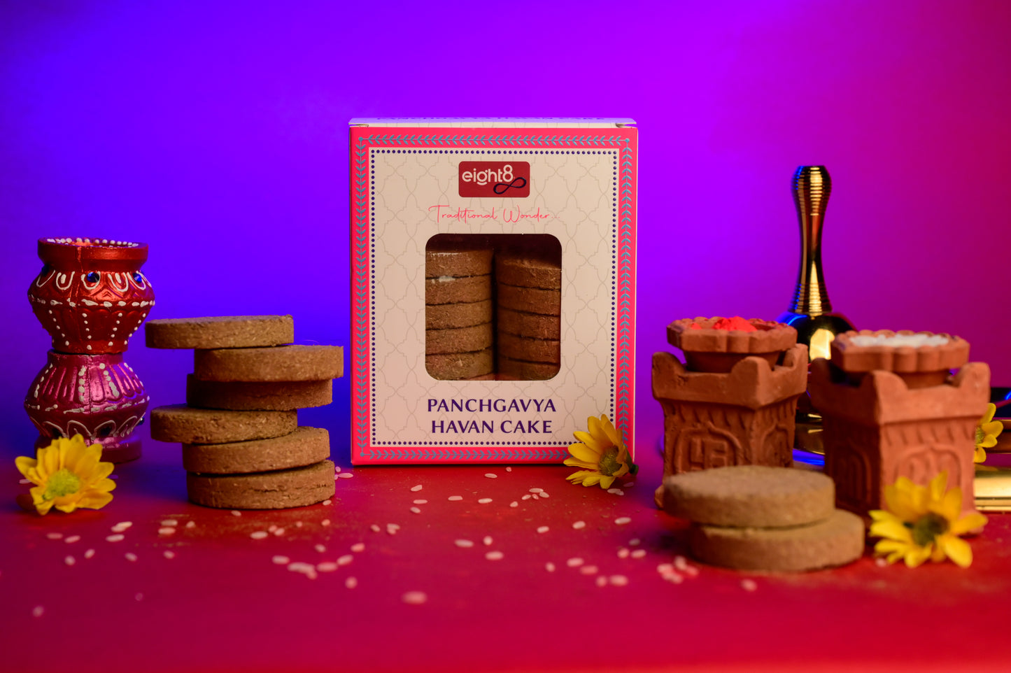 Havan Cakes (16 Cakes + 1 Tulsi Stand)