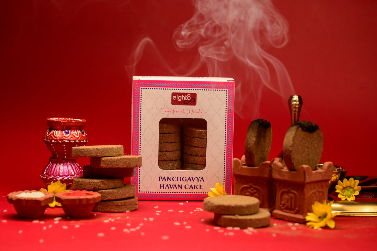 Havan Cakes (16 Cakes + 1 Tulsi Stand)