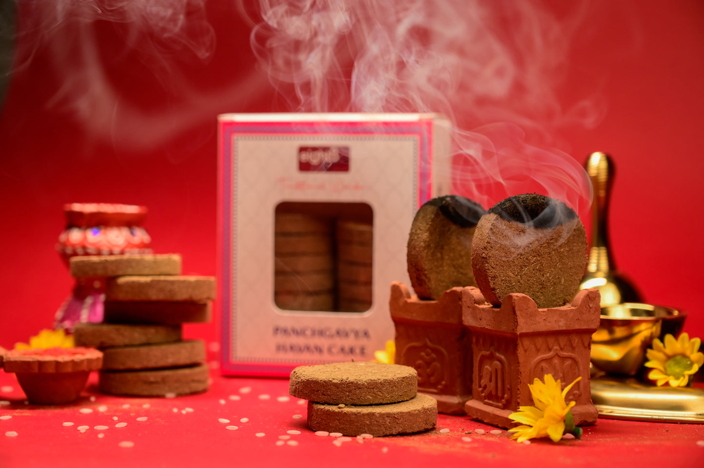 Havan Cakes (16 Cakes + 1 Tulsi Stand)