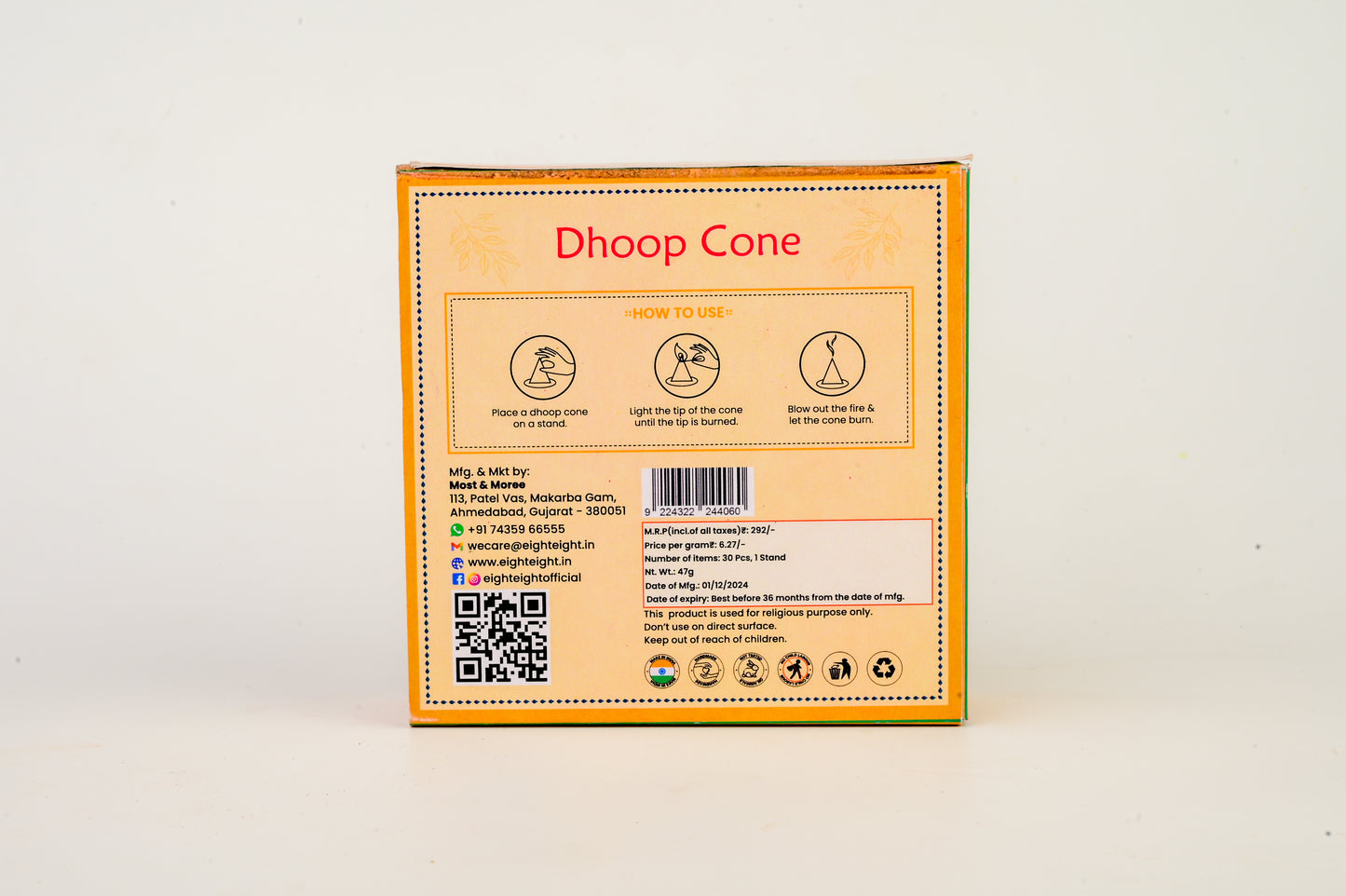 Dhoop Cones (30 Cones + Tulsi Stand)