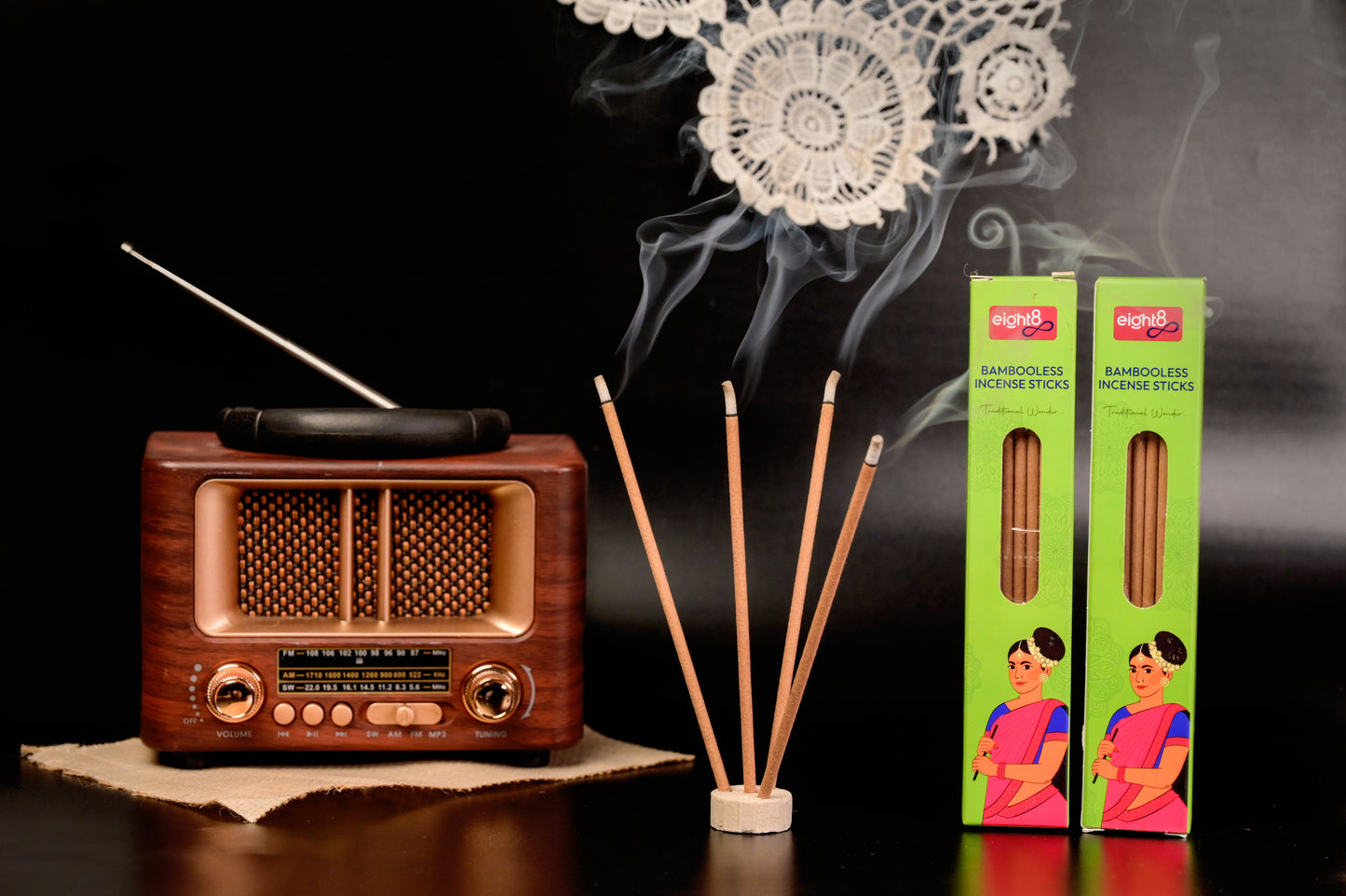 Bamboo less Incense Sticks (30 Sticks+ Stand)