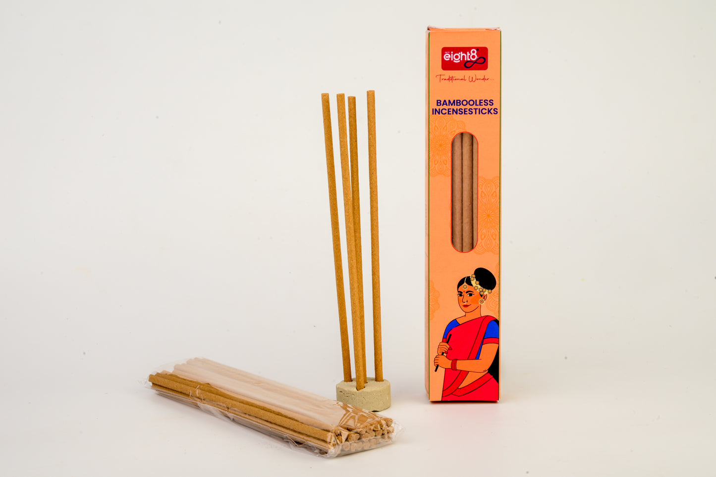 Bamboo less Incense Sticks (30 Sticks+ Stand)